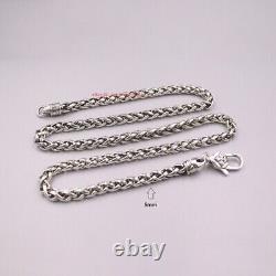 Real S925 Sterling Silver Necklace Classic Wheat Link Chain 18 20 22 24 26