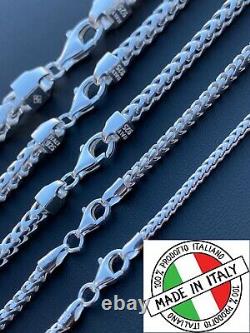 Real Solid 925 Sterling Silver Franco Chain 2-5mm Box Necklace Men Ladies 18-30