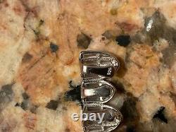 Real Solid 925 Sterling Silver Grillz Baguette Iced Grills Top Or Bottom Teeth