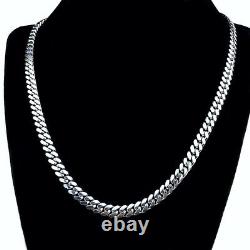 Real Solid 925 Sterling Silver Miami Cuban Chain Italy Necklace Choker 6MM 18