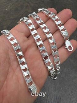 Real Solid 925 Sterling Silver SQUARE Miami Cuban Chain Necklace / Bracelet Curb