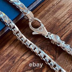 Real Solid 925 Sterling Silver Square Franco Mens Chain Bracelet or Necklace