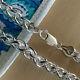 Real Solid 925 Sterling Silver Wheat Spiga Rope Chain Necklace Made In Italy
