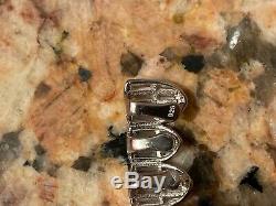 Real Solid Hip Hop 925 Sterling Silver Grillz Baguette Diamond Iced Grills Set