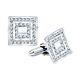 Real Solid Sterling Silver. 925 Cubic Zirconia Premium Cufflinks With Gift Box
