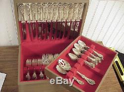 Reed & Barton Francis I Dinner Size Sterling Silver Flatware Set & Case 63pc