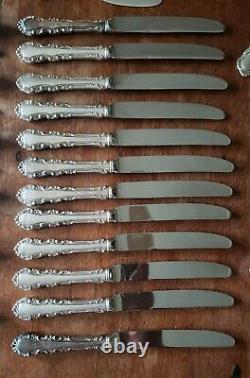 Reed & Barton Sterling Silver GEORGIAN ROSE Flatware Service for 12 78 pieces
