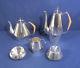 Reed And + Barton Sterling Silver The Diamond Coffee Tea Set 5 Pieces Pots Sugar