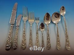 Repousse by Kirk Sterling Silver Flatware Service For 12 Set 116 Pieces