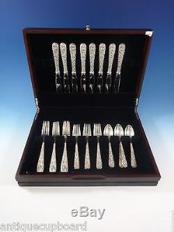 Repousse by Kirk Sterling Silver Flatware Set For 8 Service 32 Pieces