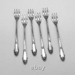 Rheims 6 Cocktail Forks Set Wallace Sterling Silver 1918 No Mono