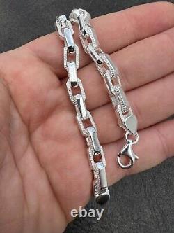 Rolo Hermes Link Real Solid 925 Sterling Silver 7mm Chain Necklace Or Bracelet