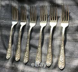 Rose By Stieff Sterling Silver Ware Flatware Forks Spoons And Knives