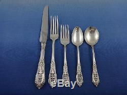 Rose Point by Wallace Sterling Silver Dinner Size Flatware Set Service 40 Pieces