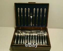Rose Point by Wallace Sterling Silver Flatware Place Setting 29 Pcs