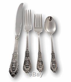 Rose Point by Wallace Sterling Silver Flatware Set For 4 Service 16 Pieces