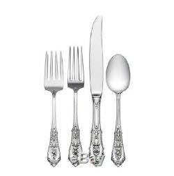 Rose Point by Wallace Sterling Silver Regular Size Place Setting(s) 4pc New