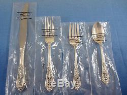 Rose Point by Wallace Sterling Silver Regular Size Place Setting(s) 4pc New