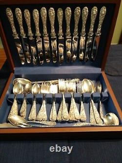Rose by Stieff Sterling Silver Flatware 66 Pieces #298