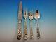 Rose By Stieff Sterling Silver Flatware Set Service 24 Pieces Repousse