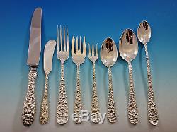 Rose by Stieff Sterling Silver Flatware Set for 12 Service 118 pieces Huge