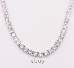Round Cut CZ Graduated Tennis Chain Necklace Real Solid Sterling Silver 29.50CTW