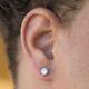 Round Cut Men's Iced Small Diamond Screw Back 925 Sterling Silver Stud Earrings