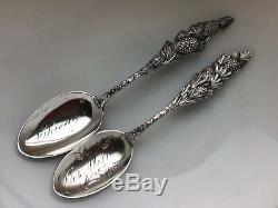 SET 2 Variants sterling silver Watson Floral Series Pine Cone Spoons Figural tea