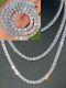 Solid 925 Sterling Silver Baguette Tennis Chain Iced Diamond Necklace 5mm Hiphop