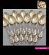 Soufflot Antique 1880s French Sterling Silver & Vermeil Coffee Spoons Set 12 Pc