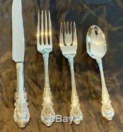 STERLING FLATWARE SET OF SIR CHRISTOPHER BY WALLACE SET FOR 8 POLISHED 32 pieces
