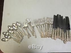 STIEFF CORSAGE STERLING SILVER SERVICE FOR 6(4 PIECE SETTING) With EXTRAS