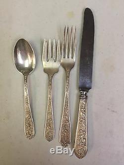 STIEFF CORSAGE STERLING SILVER SERVICE FOR 6(4 PIECE SETTING) With EXTRAS