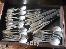 STUNNING BIRKS STERLING TUDOR 125 PC SET for 12 with CHEST POUCHES