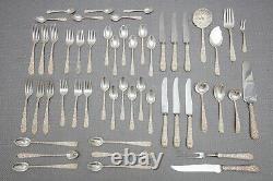 S. Kirk & Son Floral Repousse Sterling Silver Flatware Set, Service for 6, 52 Pc
