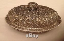 S. Kirk & Son Repousse Sterling Covered Vegetable Dish