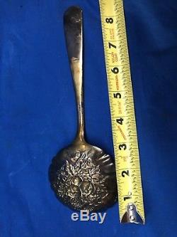 S Kirk& Son Repousse Sterling Silver 9 Berry Bowl Casserole Serving Spoon
