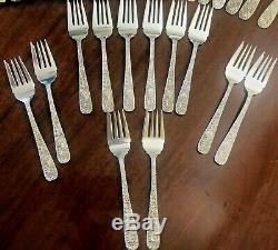 S. Kirk and Son Repousse Sterling Silver Flatware Set FOR 12