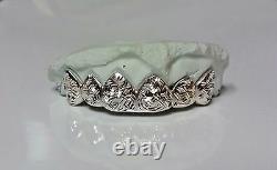 S. Silver or 10K Solid WHITE Gold Custom Made Diamond Cut Grill Grillz
