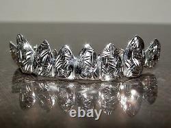 S. Silver or 10K Solid WHITE Gold Custom Made Diamond Cut Grill Grillz
