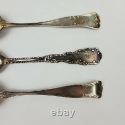 Set Of 3 Antique Sterling Silver Spoons Marked 1899 1901 1903 Pearl 47.47g