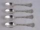 Set Of 4 Sterling Silver Demitasse Spoons By Unknown Maker Fraternal Whirling Lo