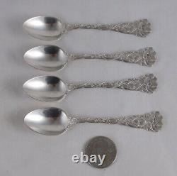 Set Of 4 Sterling Silver Demitasse Spoons By Unknown Maker Fraternal Whirling Lo