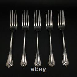 Set Of 5 Wallace Grand Colonial Sterling Silver True Dinner Forks Stg 7.75 S412