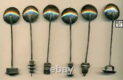 Set of 6 Sterling Silver Demitasse spoons made in Japan C. 1940's Wt 40gr