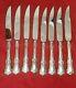 Set Of 8 Buttercup By Gorham Sterling Handle Serrated Steak Knives Custom Made