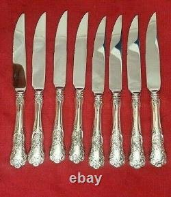 Set of 8 Buttercup by Gorham Sterling Handle Serrated Steak Knives Custom Made
