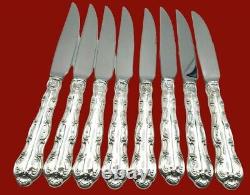 Set of 8 Strasbourg by Gorham Sterling Serrated Steak Knives Custom Made