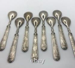 Set of 8 Vintage Rare Italian Silver 800 Teaspoon 4.5in 128g