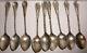 Set Of 9 Vintage Whiting Peony Demitasse Aesthetic Sterling Silver Spoons